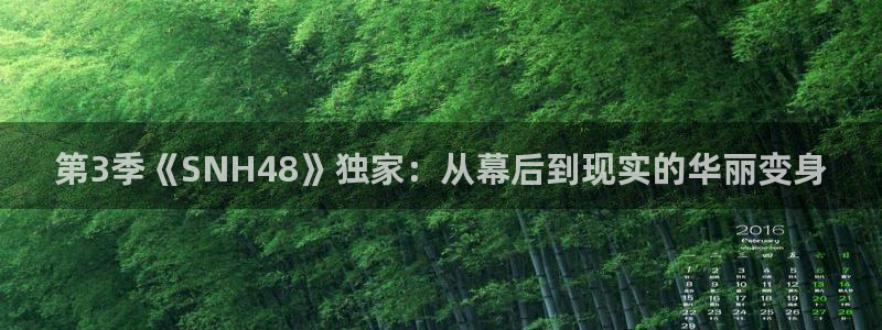 nba鲸鱼直播：第3季《SNH48》独家：从幕后到现实的华丽变身